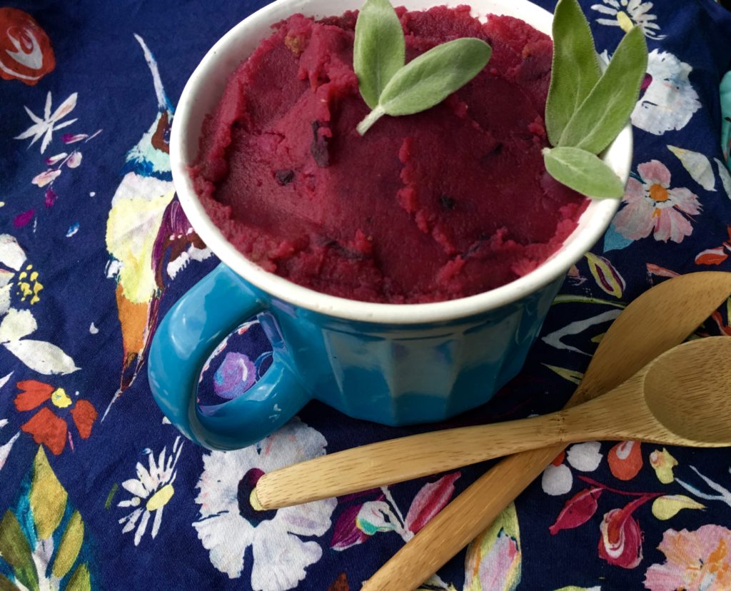 Vegan Cottage Pie with Beet-Sweet Potato mash topping